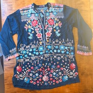 Johnny Was embroidered tunic top